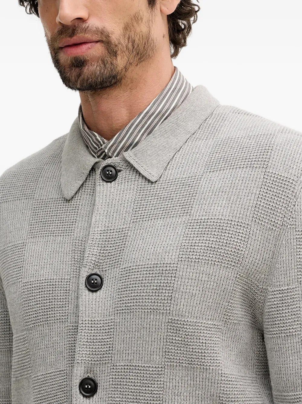 Barbour Geruit vest met knopen Grijs