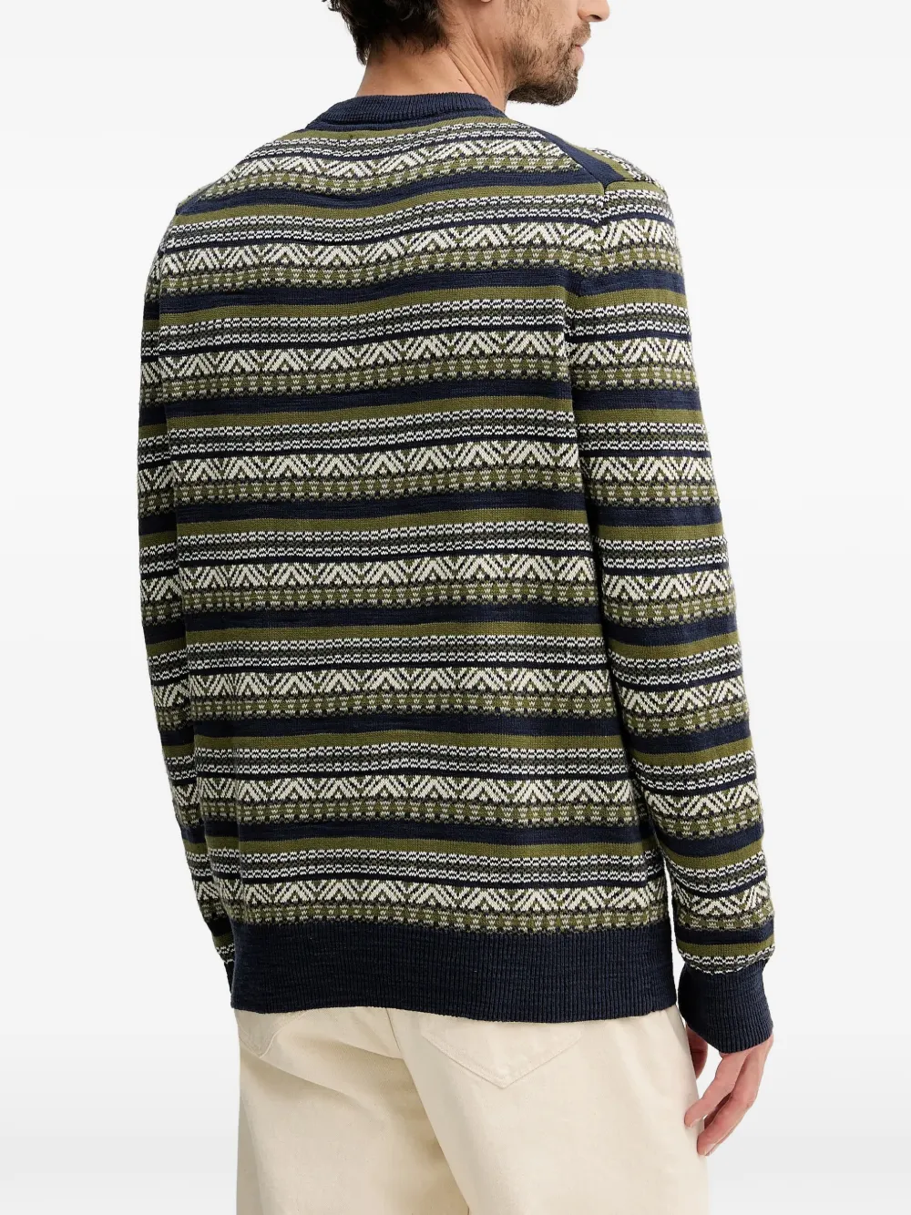  Barbour Topcliffe Patterned Knit Sweater - Blue 