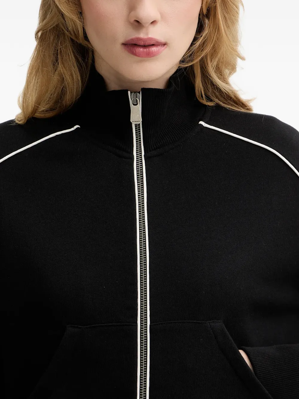 PINKO Trainingsjack met geborduurd logo Zwart