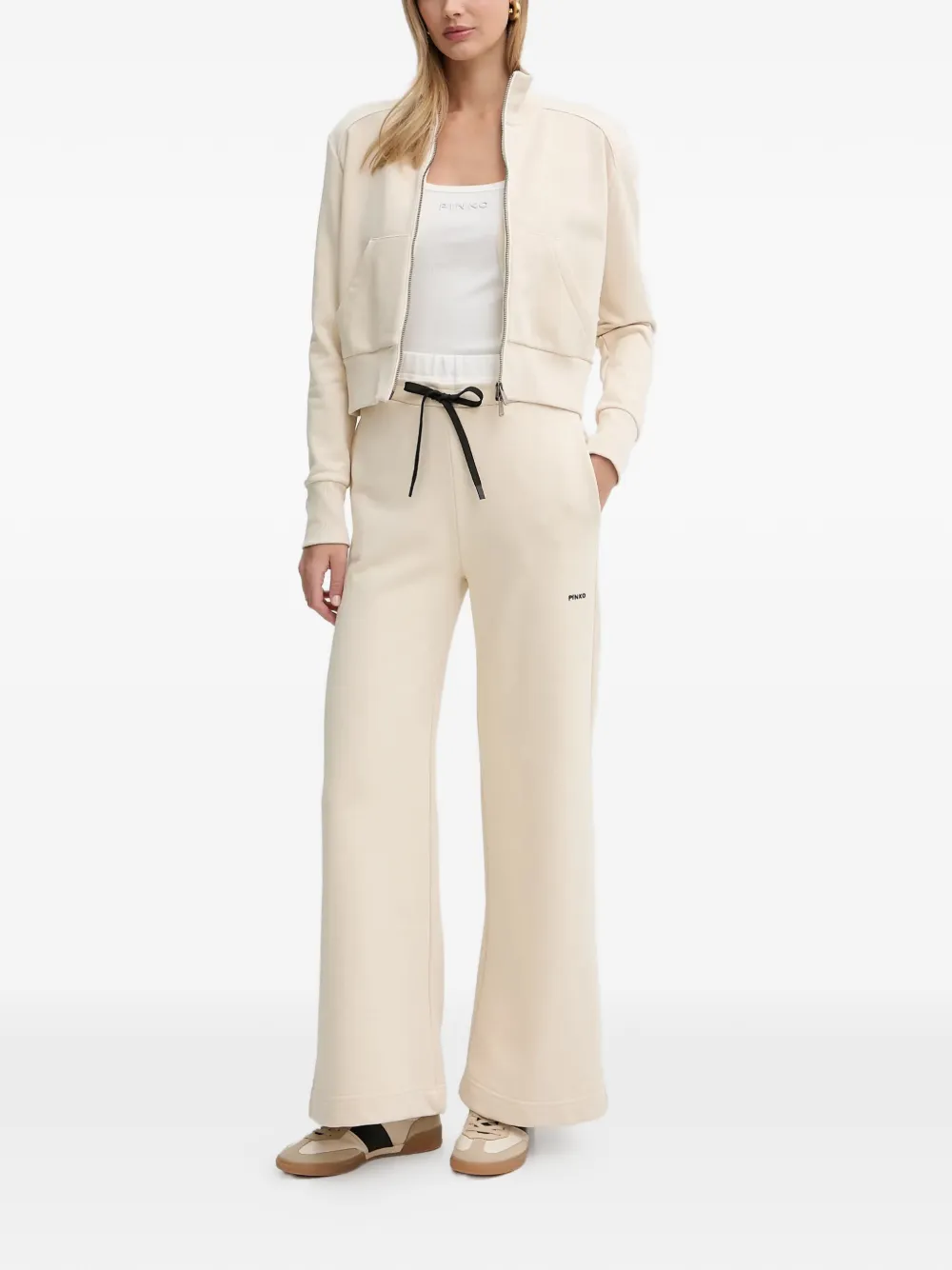  Pinko Zip-up Sweat Jacket - Neutrals 