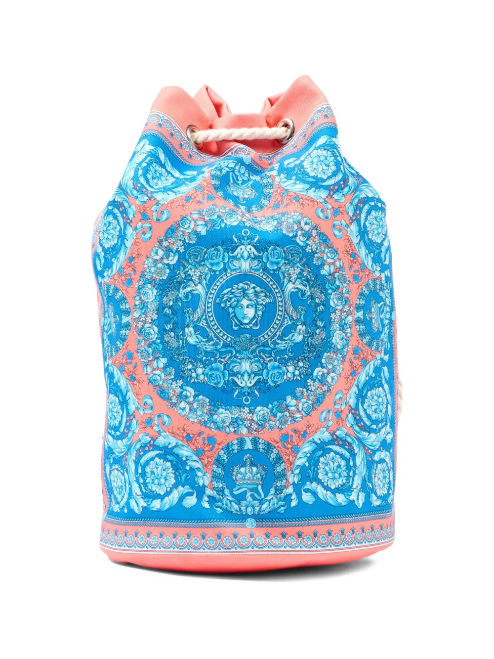 Versace Kids Electric Barocco Medusa tas met bloemenprint Blauw