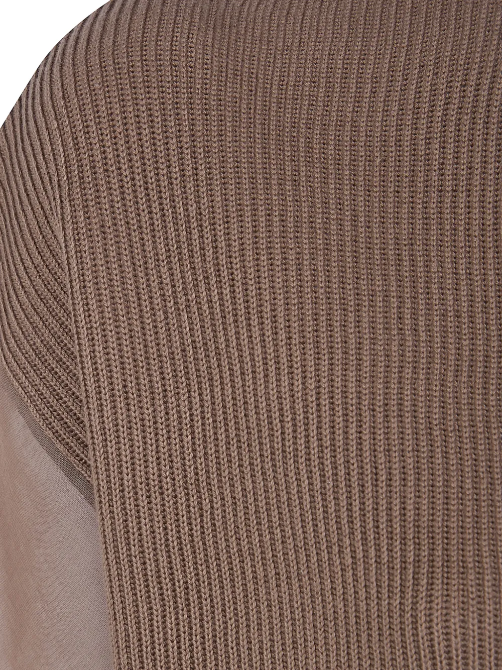  Brunello Cucinelli Ribbed Sheer Sweater - Brown 