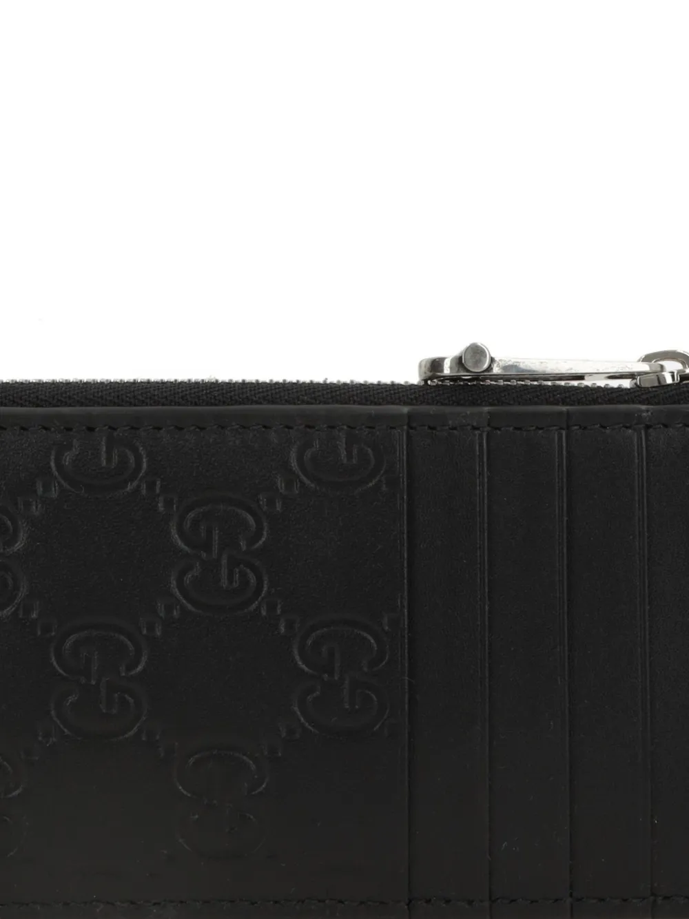 Gucci Portemonnee met logopatroon en rits Zwart
