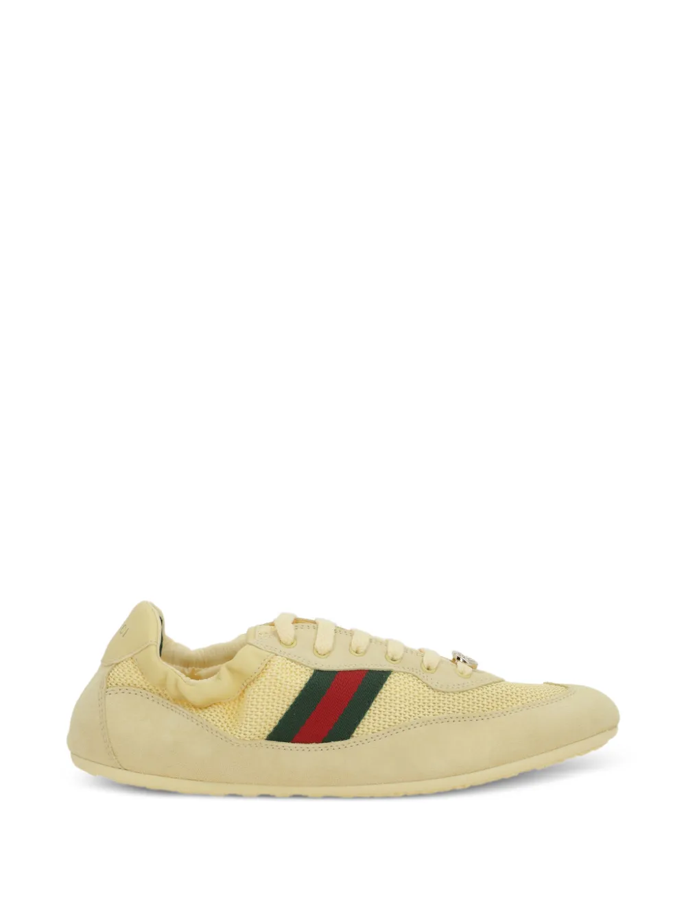 Gucci logo striped leather sneakers Beige