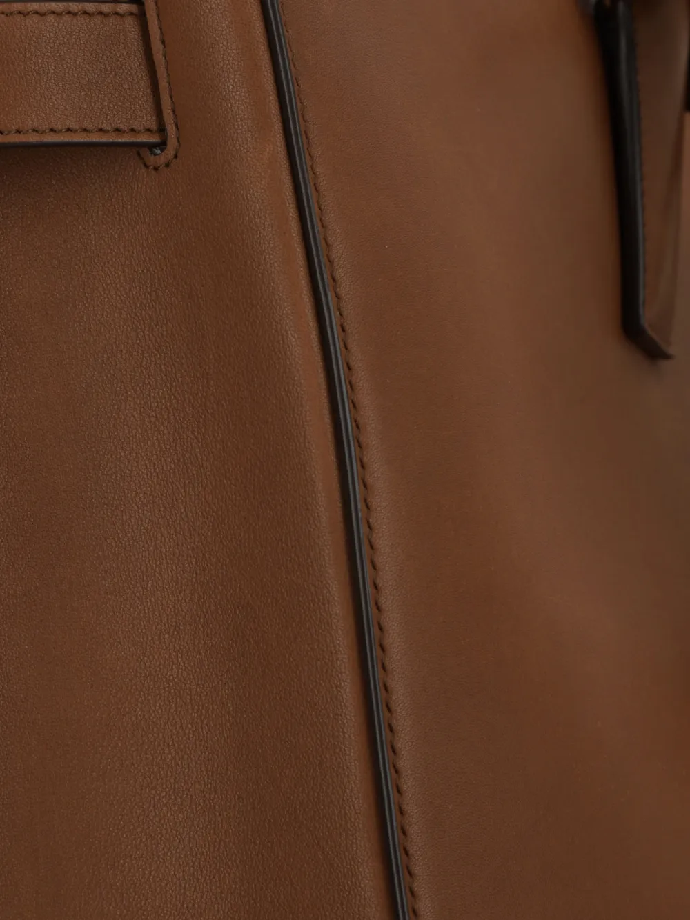 Saint Laurent Leren shopper met handvatten Bruin