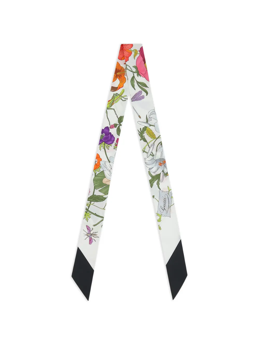Gucci Seidenschal mit Blumen-Print - Weiß
