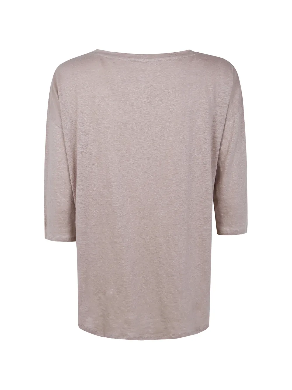 Majestic Filatures T-shirt met cropped mouwen Beige