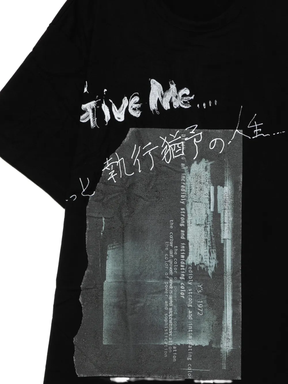 Y's T-shirt met print Zwart