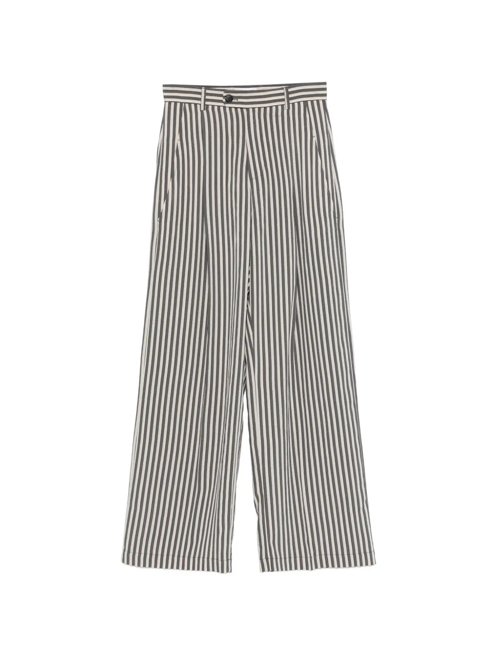 Tela striped button-fastening trousers - Grigio