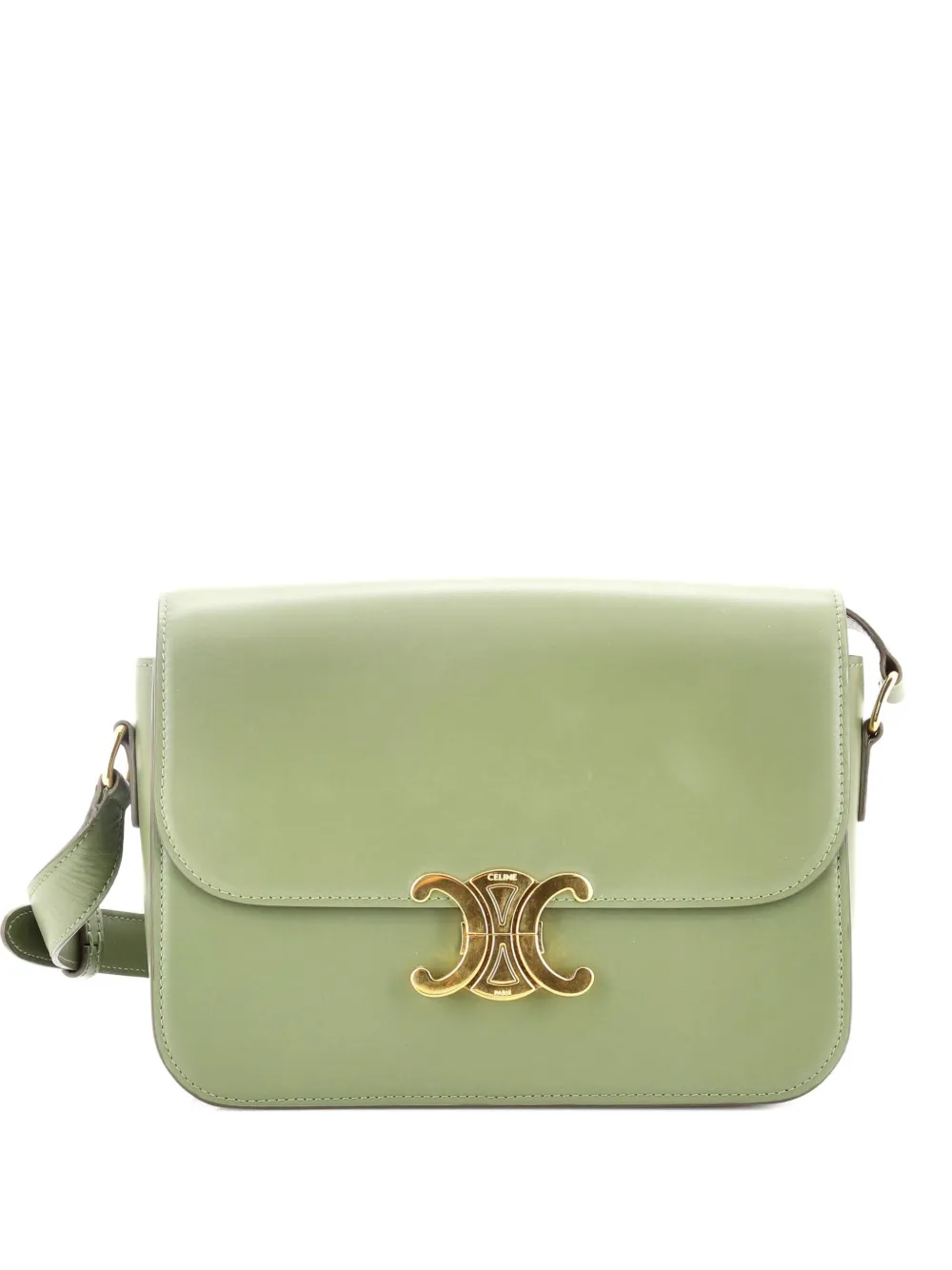 Celine Pre-Owned Triomphe Shoulder Bag Smooth Calfskin Medium crossbody bag - Verde