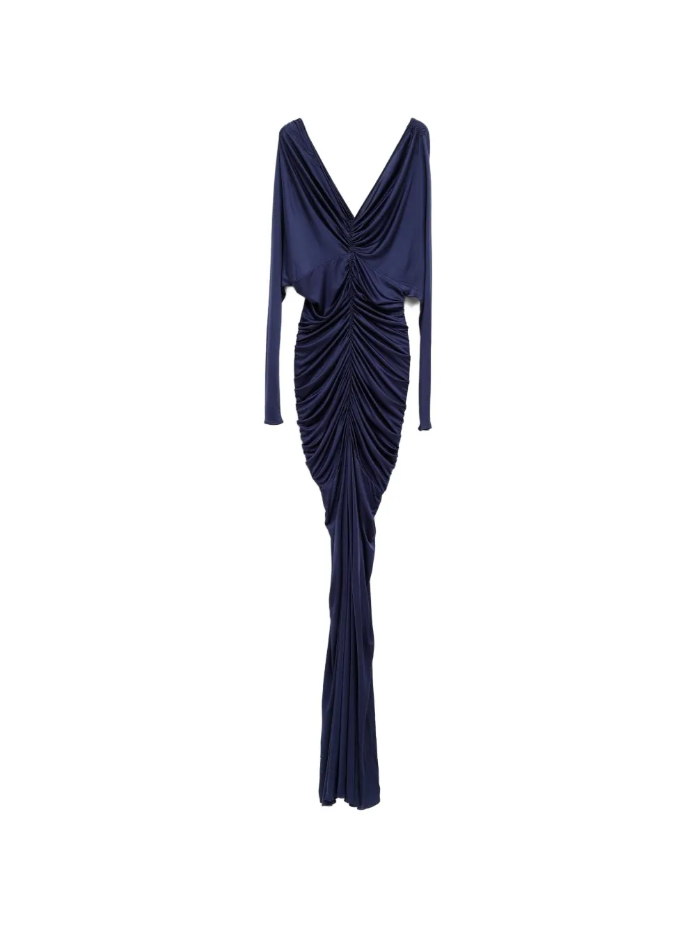 Atlein V-neck Ruched Gown - Blue 