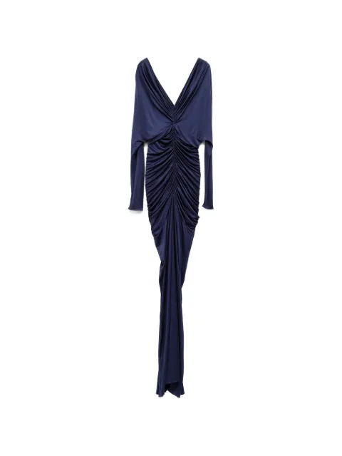 Atlein V-neck ruched gown