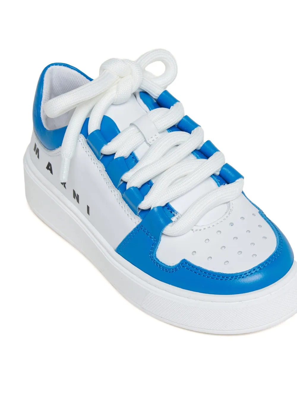 Marni Kids Leren sneakers met contrasterende print Wit