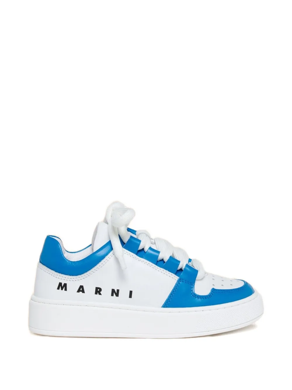 Marni Kids Leren sneakers met contrasterende print Wit