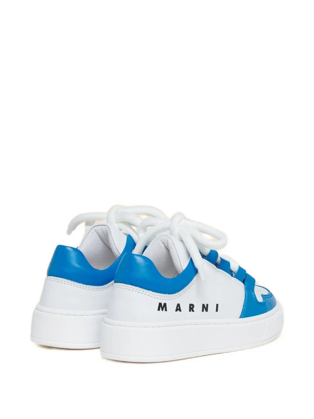 Marni Kids Leren sneakers met contrasterende print Wit