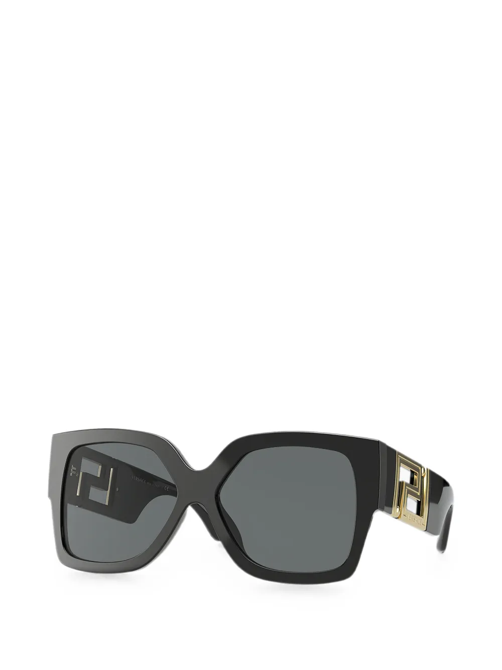 Versace Greca Square-frame Sunglasses In Black