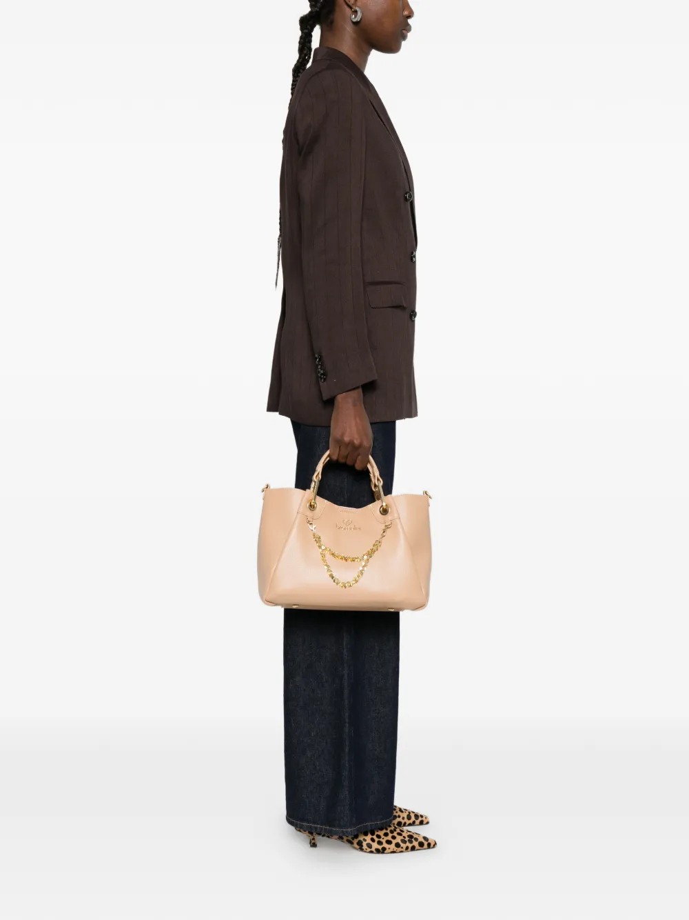  Braccialini Amy Hearts-chain Tote Bag - Neutrals 