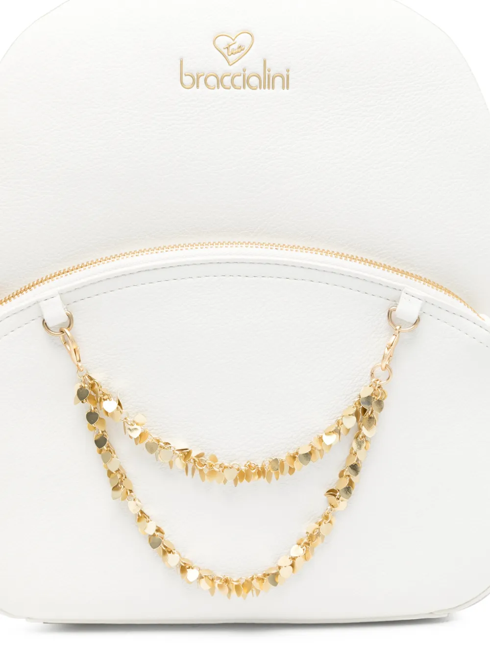 Braccialini Amy Hearts-chain Backpack In White