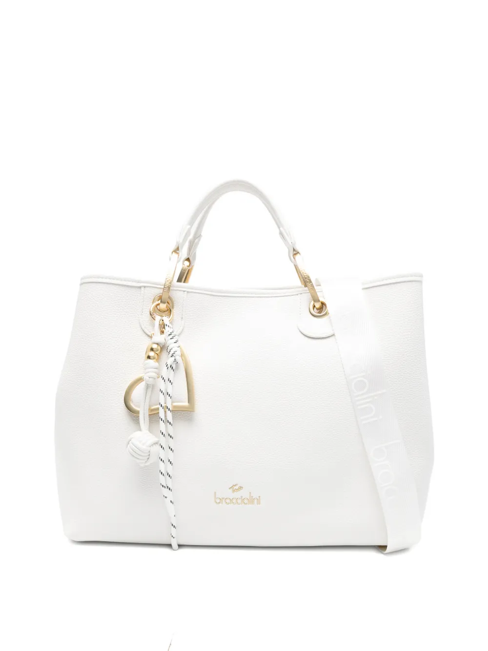 Braccialini Beth heart-charm tote bag - Bianco