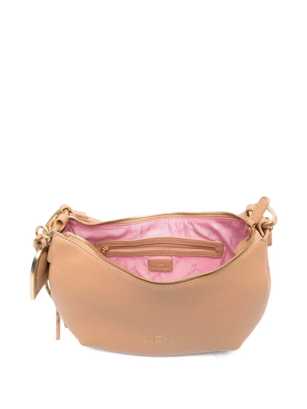 Beth Heart-Charm Leather Tote Bag