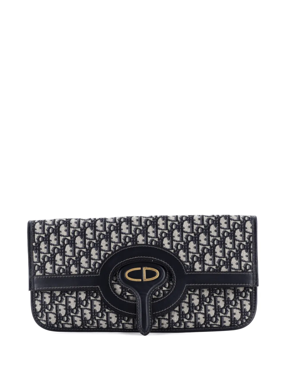 Christian Dior Pre-Owned Fold Over Oblique Canvas clutch bag - Blu