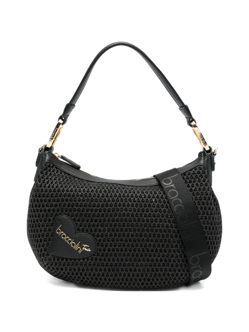 Braccialini Beth Tricot top-zip shoulder bag - Nero