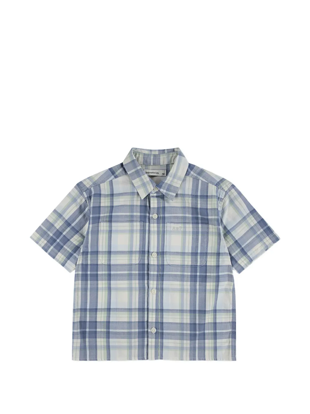 ABERCROMBIE FITCH KIDS check pocket shirt - Blau