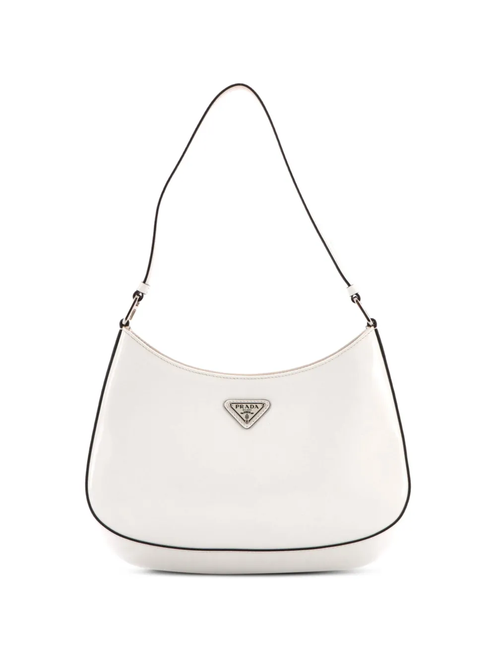 Prada Pre-Owned Cleo Shoulder Bag Spazzolato Leather Medium hobo bag - Bianco