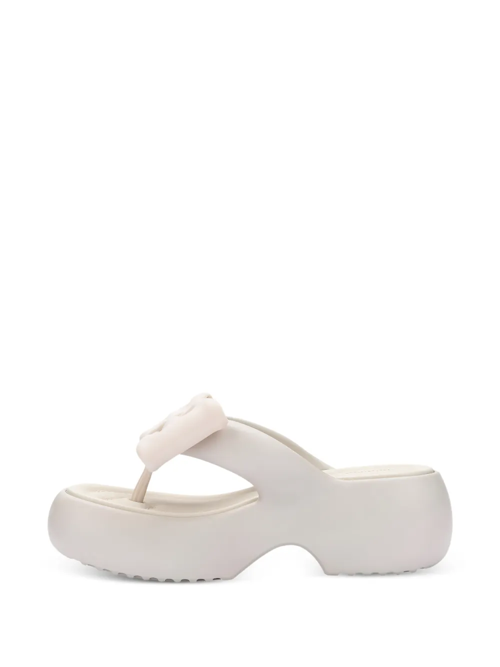 Melissa Free Fuzzy teenslippers met plateauzool en strik Beige