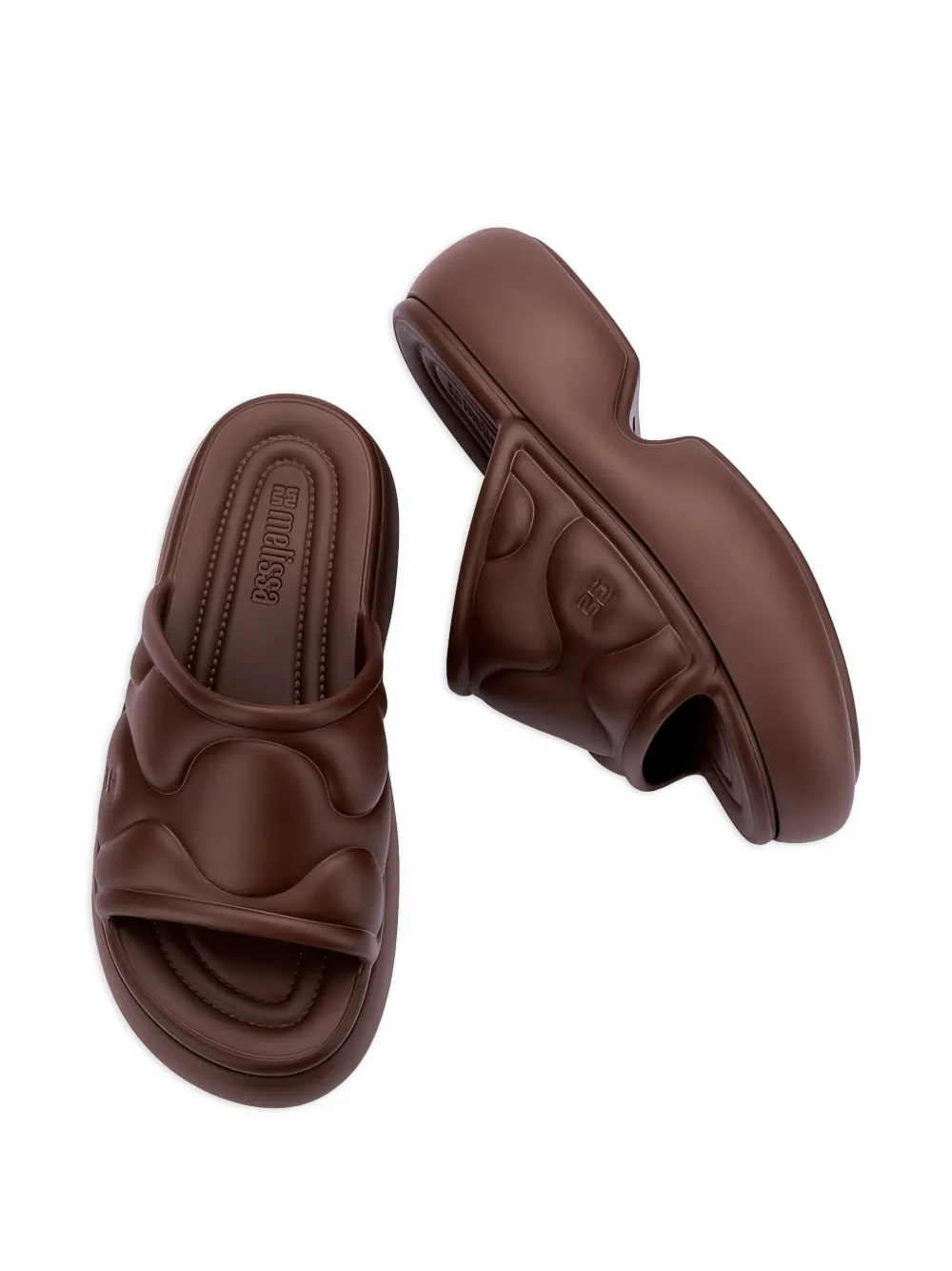 Melissa Free Puff slippers met plateauzool Bruin