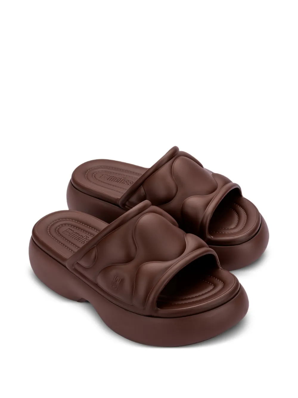 Melissa Free Puff slippers met plateauzool Bruin