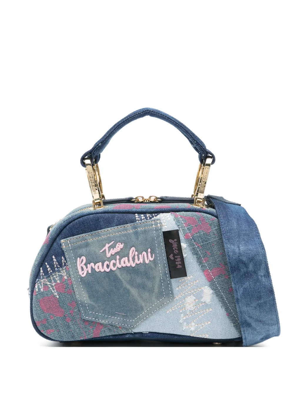 Braccialini Candy patchwork-effect cross body bag - Blu