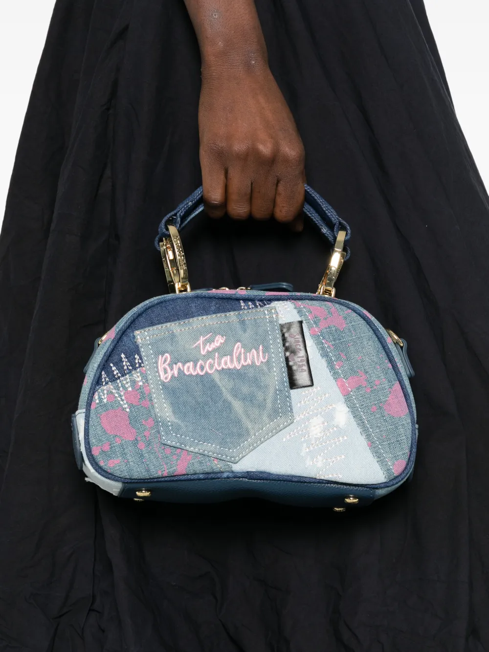  Braccialini Candy Patchwork-effect Cross Body Bag - Blue 