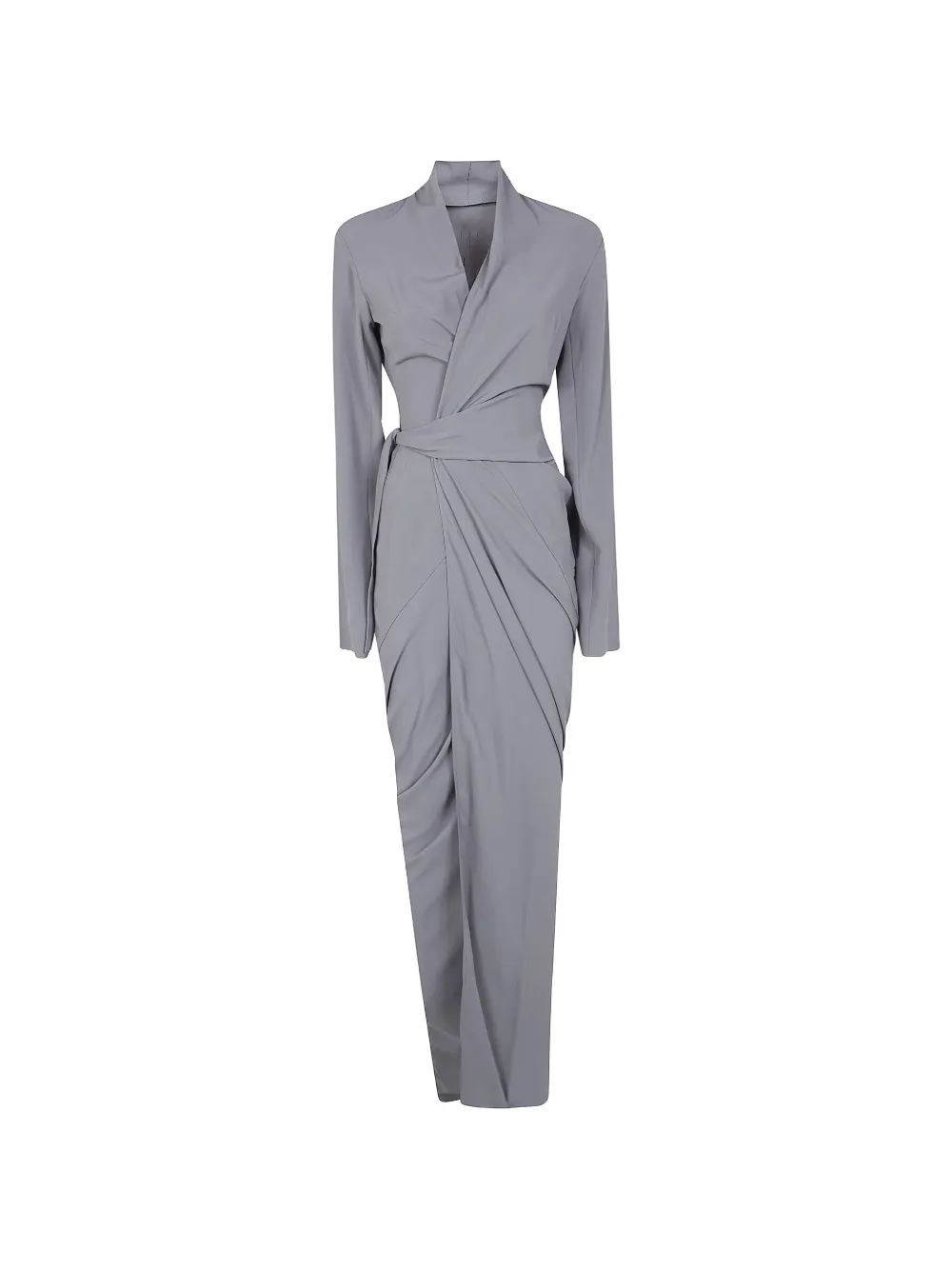 Rick Owens belted long-sleeve maxi dress - Grigio