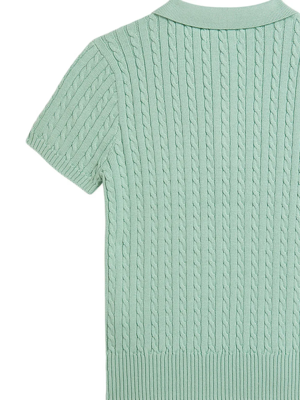 POLO RALPH LAUREN KIDS Kabelgebreid poloshirt met kraag Groen