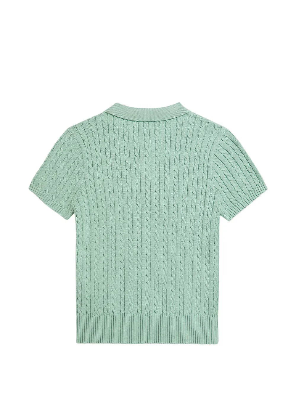 POLO RALPH LAUREN KIDS Kabelgebreid poloshirt met kraag Groen