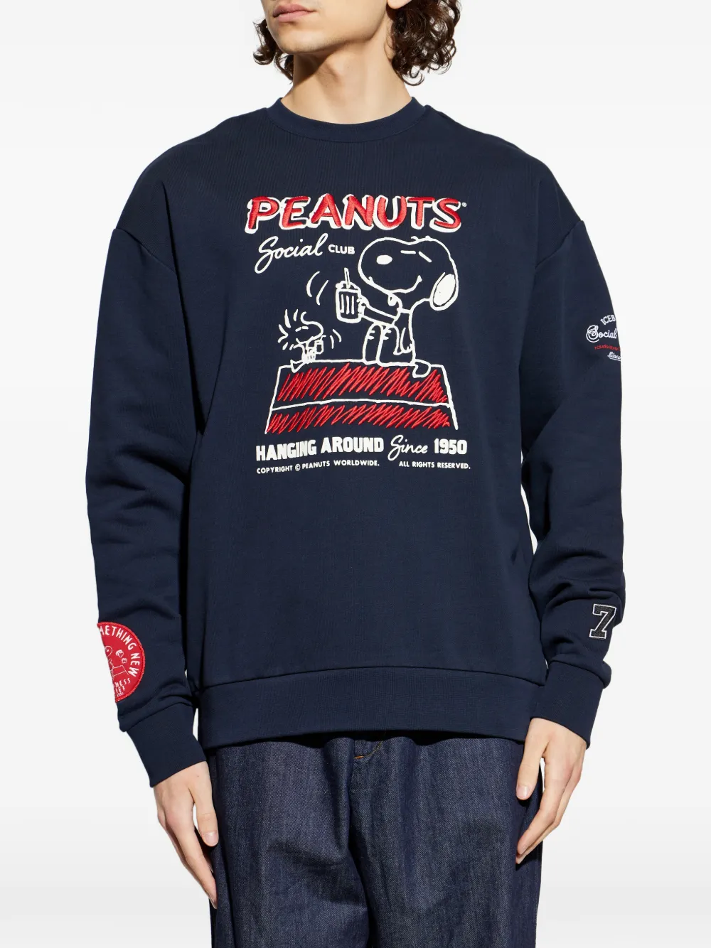  Iceberg Graphic Print Sweatshirt - Blue 