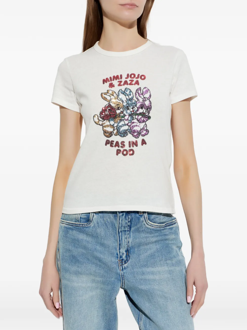  Kenzo Sequin-embellished T-shirt - Neutrals 