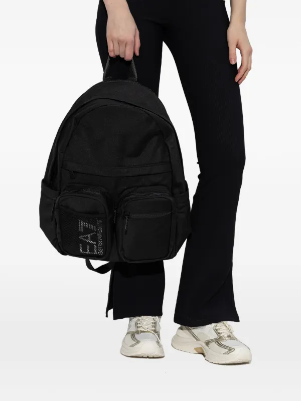 armani mini backpack Exchange Men's Liam Backpack, Black, One Size: Clothing, Shoes & Jewelry over eagle logo print Emporio Armani - Round nylon