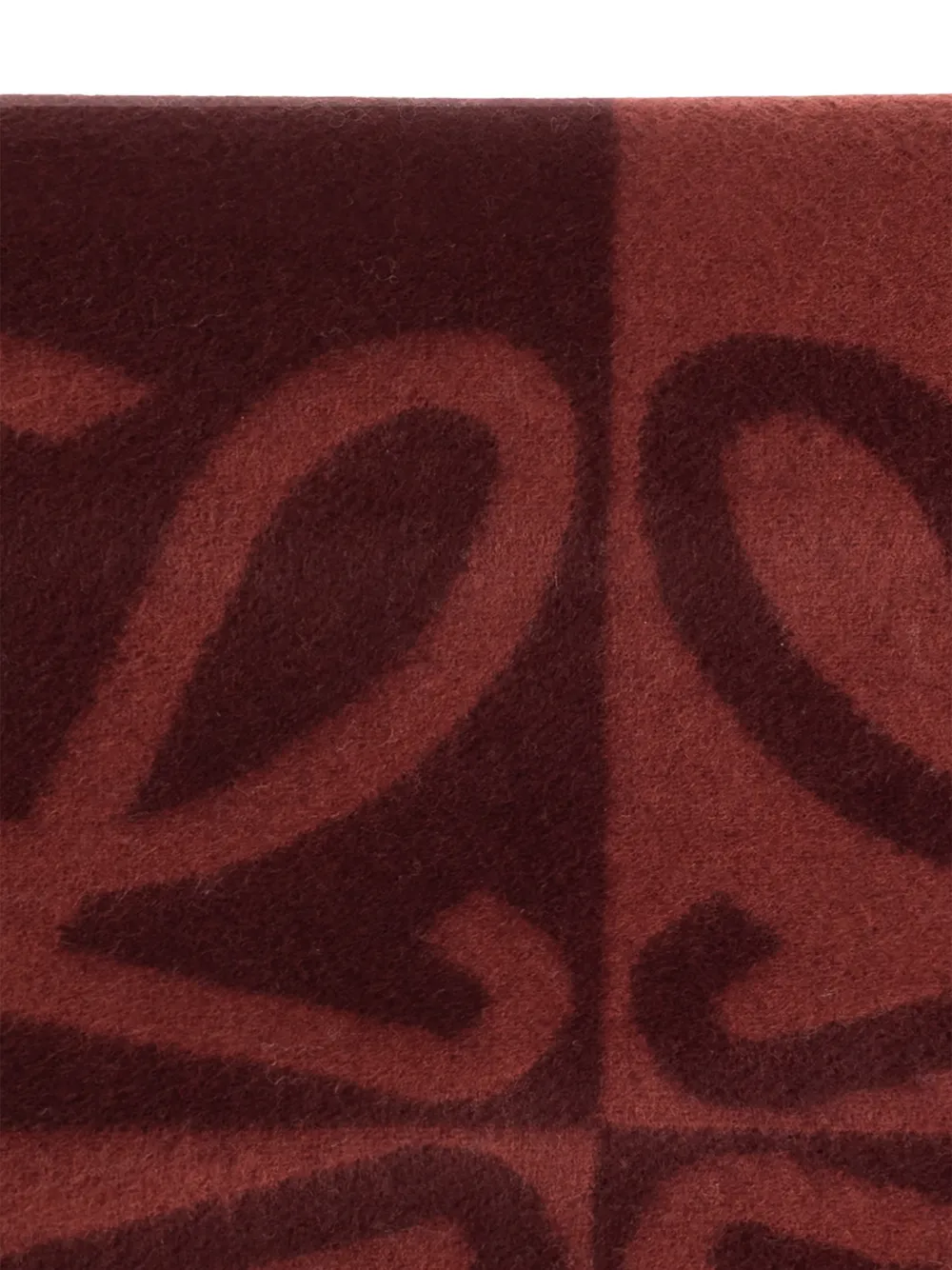  Loewe Fringed-edge Logo-pattern Scarf - Red 