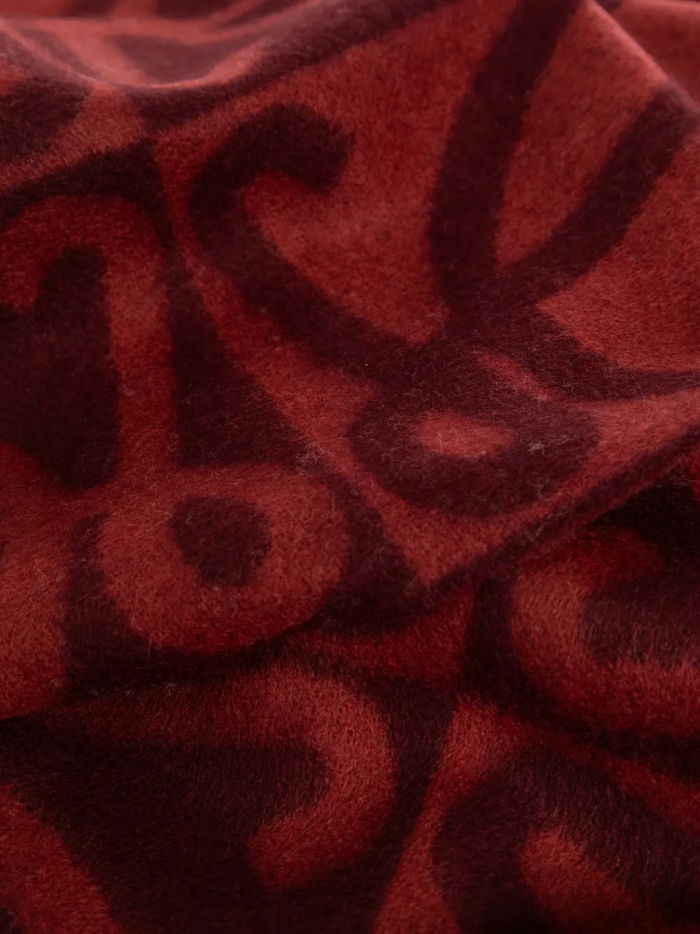 Loewe Fringed-edge Logo-pattern Scarf - Red 