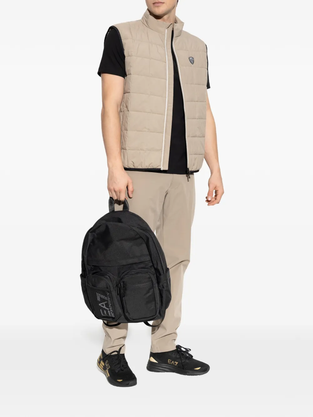 Ea7 Emporio Armani Broek met zijzak Beige