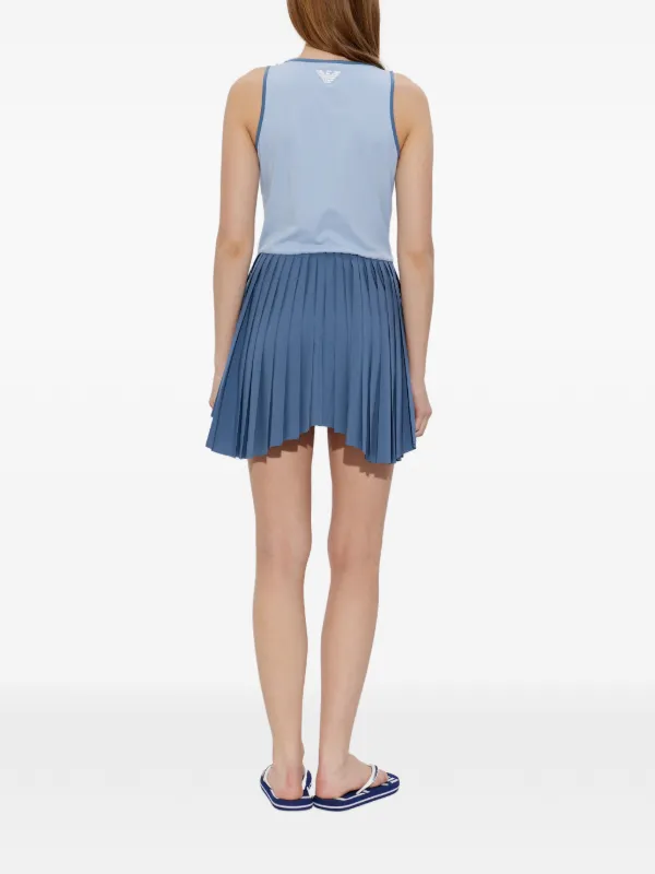 emporio armani pleated dress Ea7 Emporio Armani Pleated Mini Dress Set (set Of two) | Blue