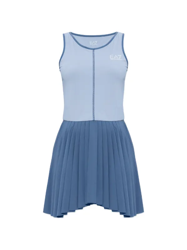 emporio armani pleated dress Emporio Armani Pleated cap sleeve dress with embellished detail