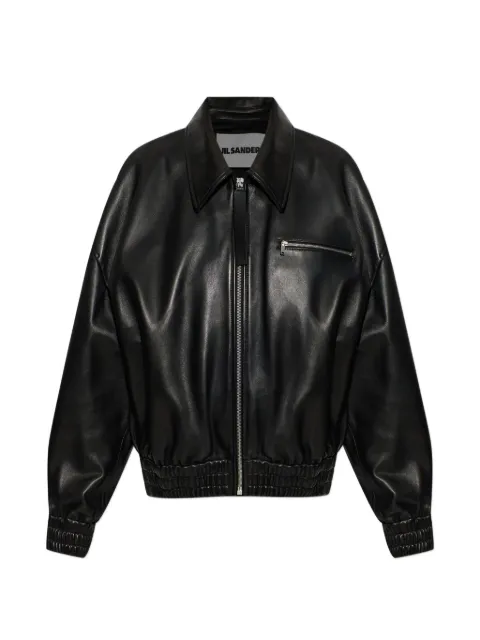 Jil Sander zip-up leather bomber jacket