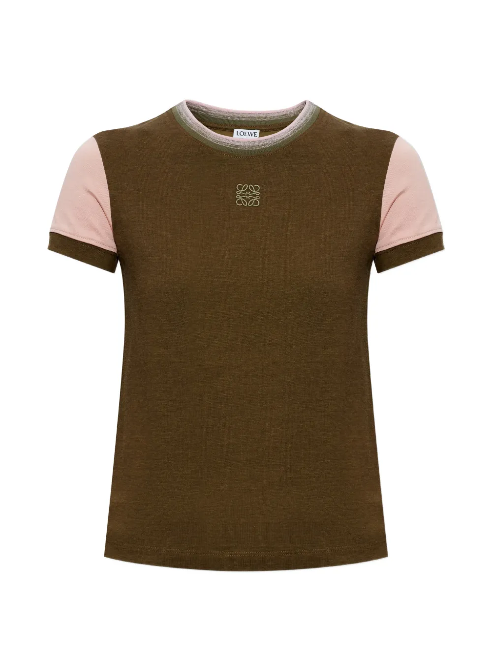 LOEWE embroidery colour-block t-shirt - Verde