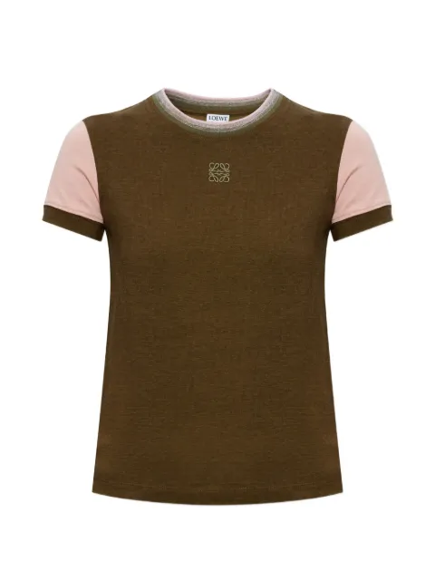 LOEWE embroidery colour-block t-shirt