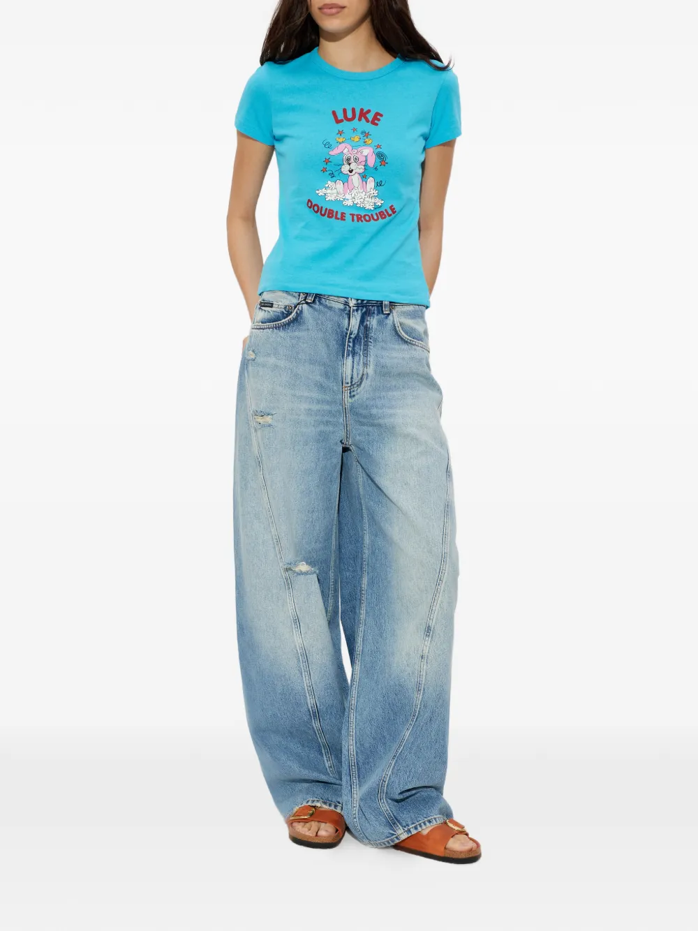 Kenzo T-shirt met print Blauw