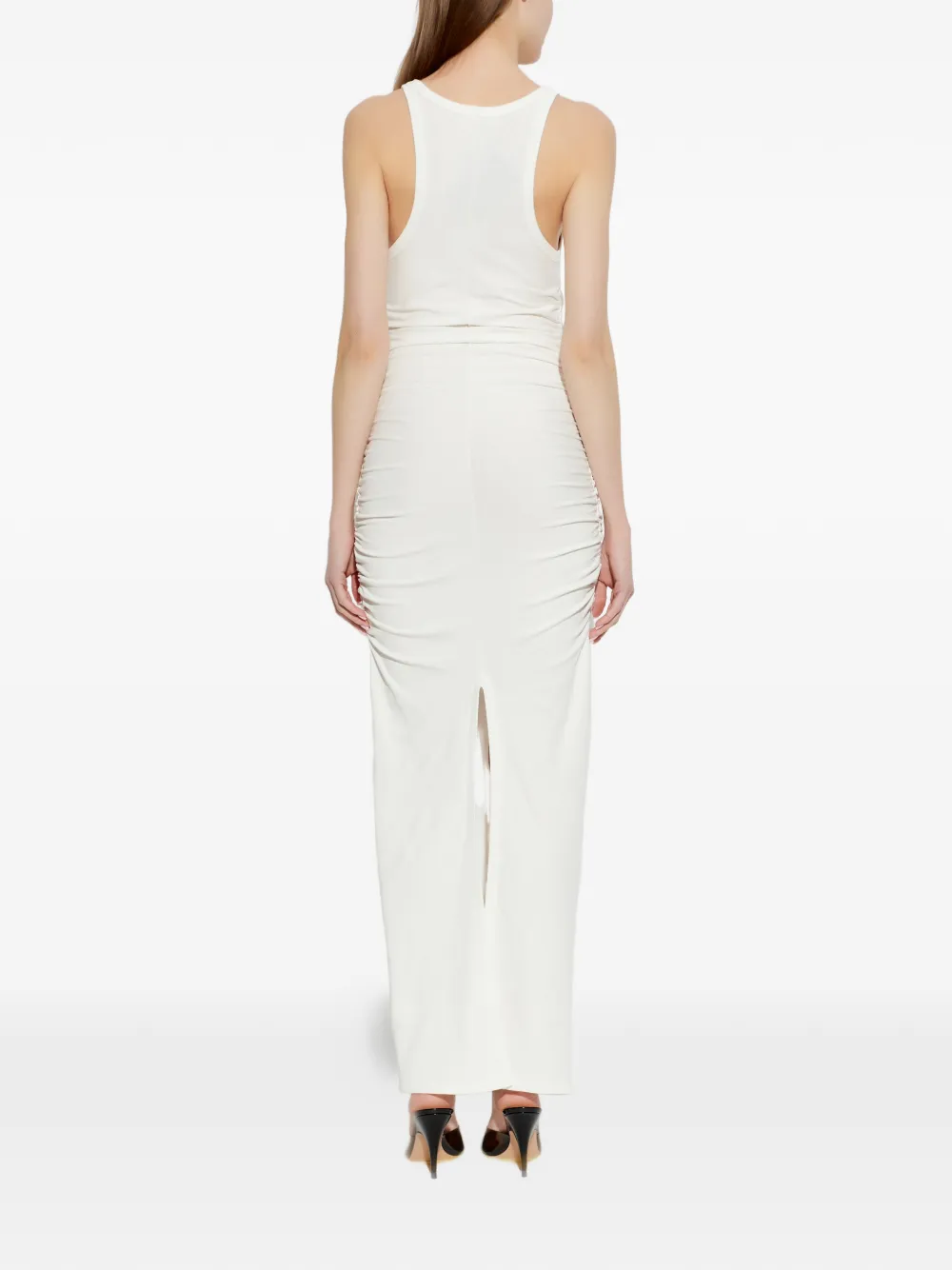MISBHV Maxi-jurk met ruches Beige