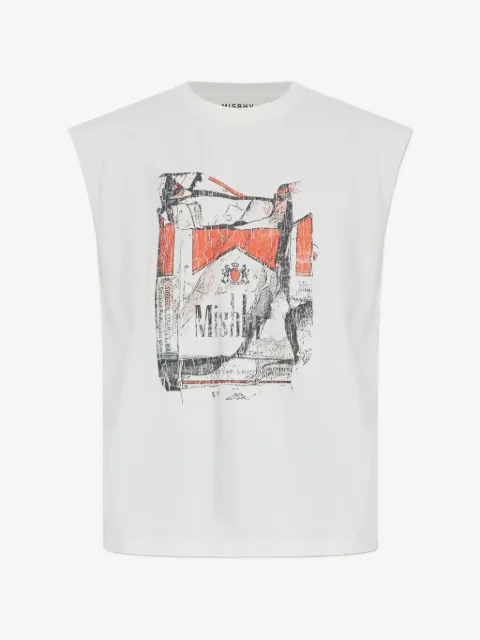 MISBHV graphic-print raw-edge vest